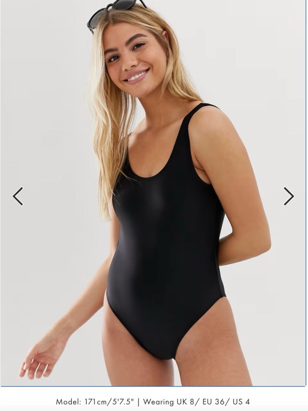 New Look Scoop Swimsuit Black US 12 UK 16 NEW! $48